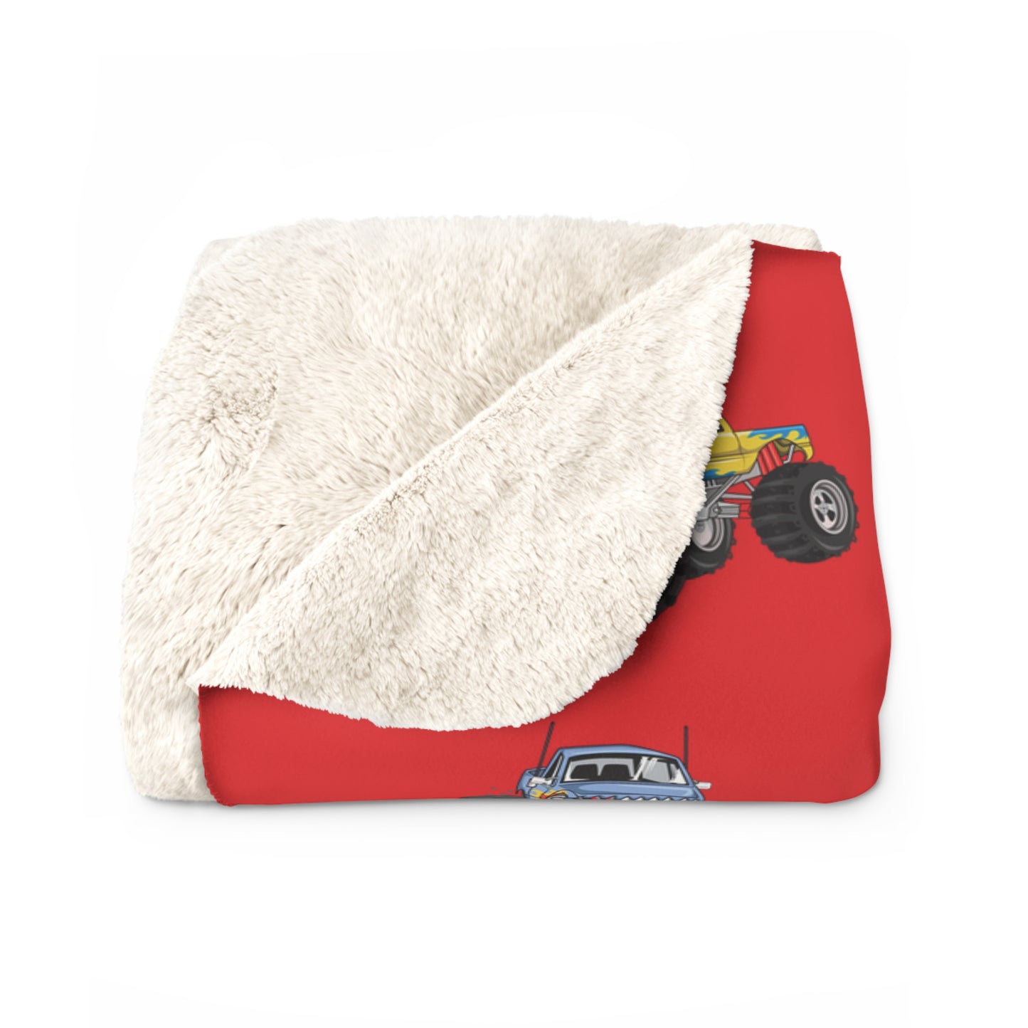 Kids Monster Truck Sherpa Fleece Blanket