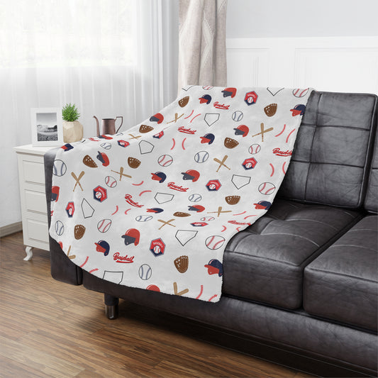 Baseball Velveteen Plush Blanket