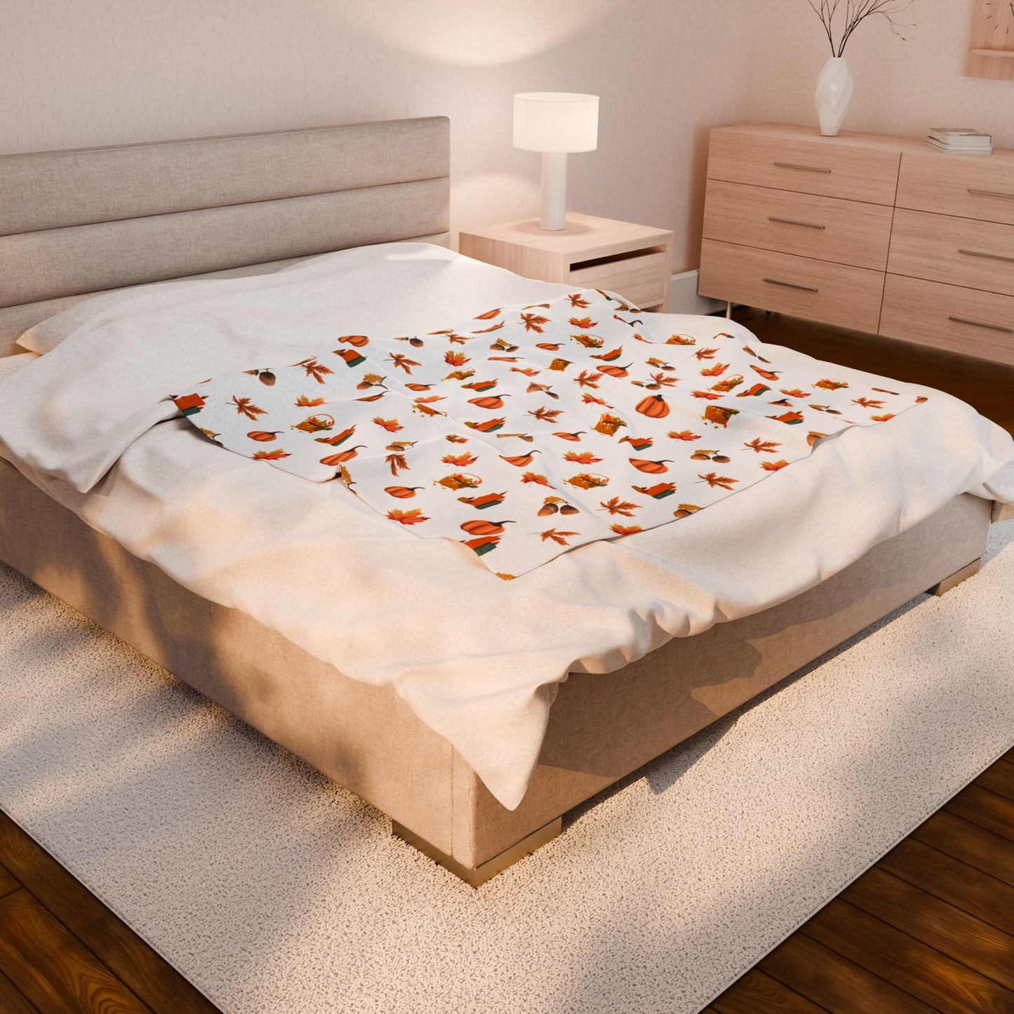 Cozy Pumpkin Spice Velveteen Blanket
