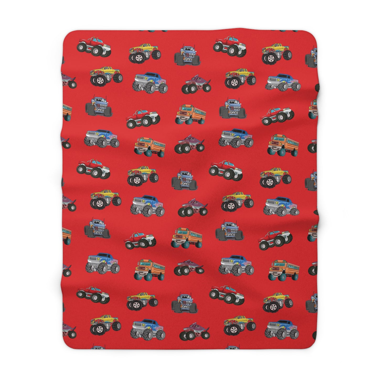 Kids Monster Truck Sherpa Fleece Blanket