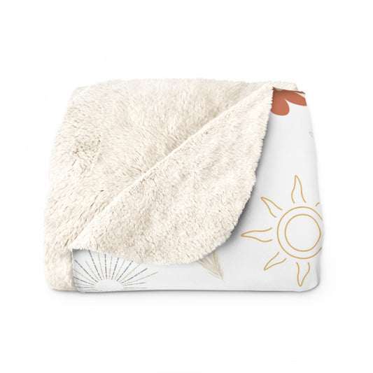 Cozy Floral Sherpa Fleece Blanket
