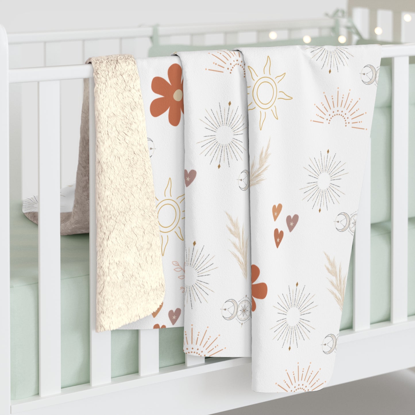 Cozy Floral Sherpa Fleece Blanket