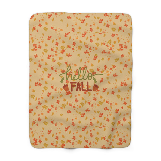 Fall Leaf Sherpa Fleece Blanket