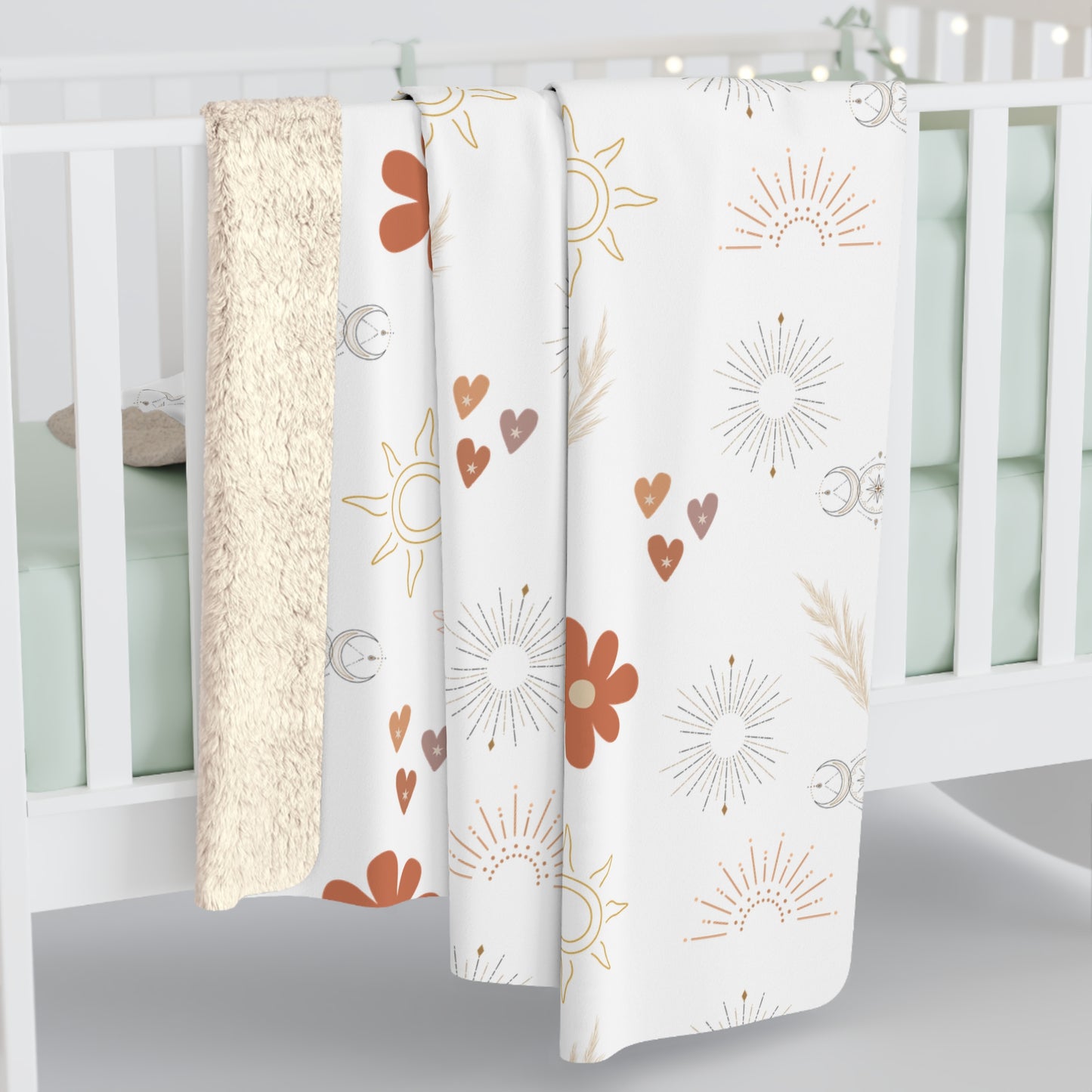 Cozy Floral Sherpa Fleece Blanket