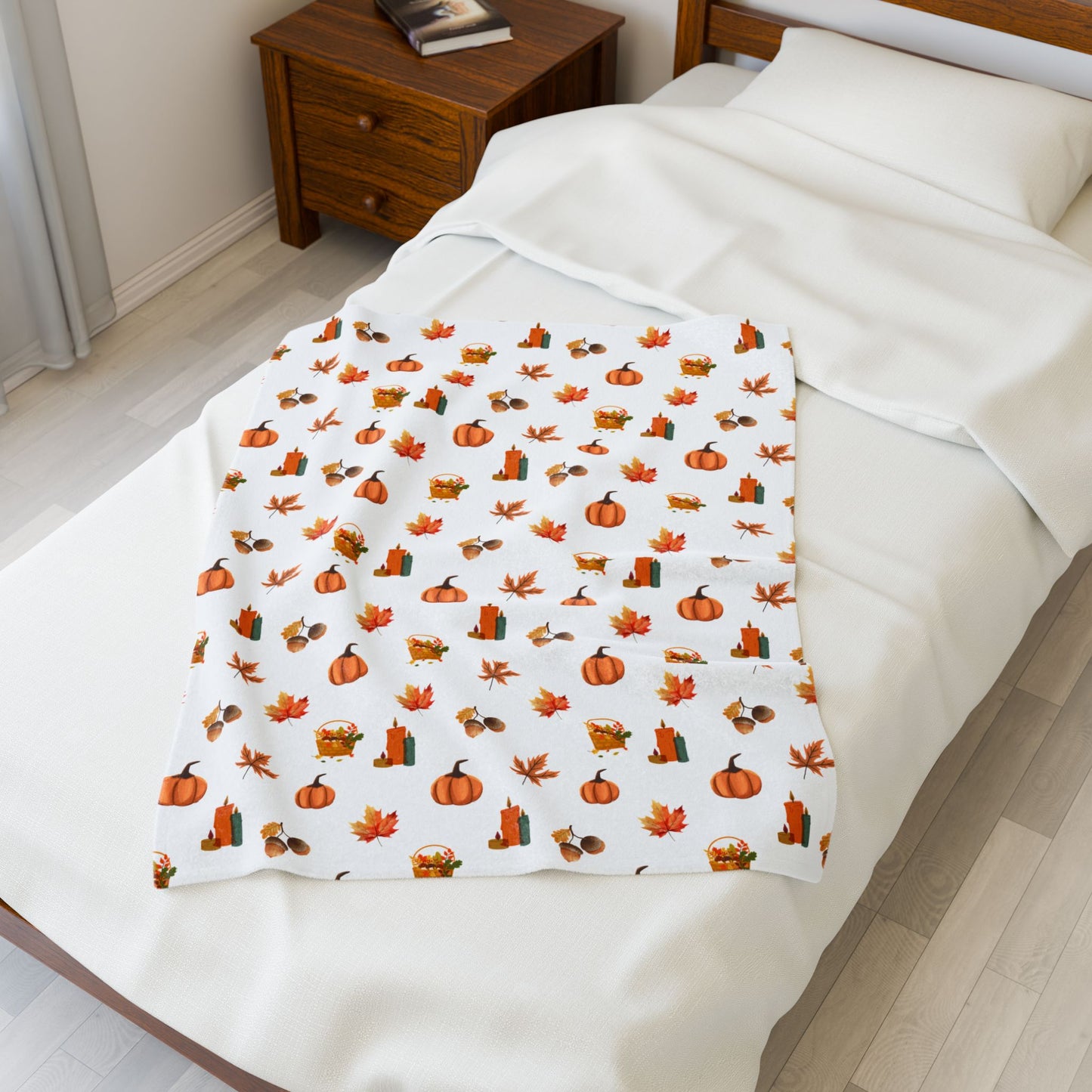 Cozy Pumpkin Spice Velveteen Blanket