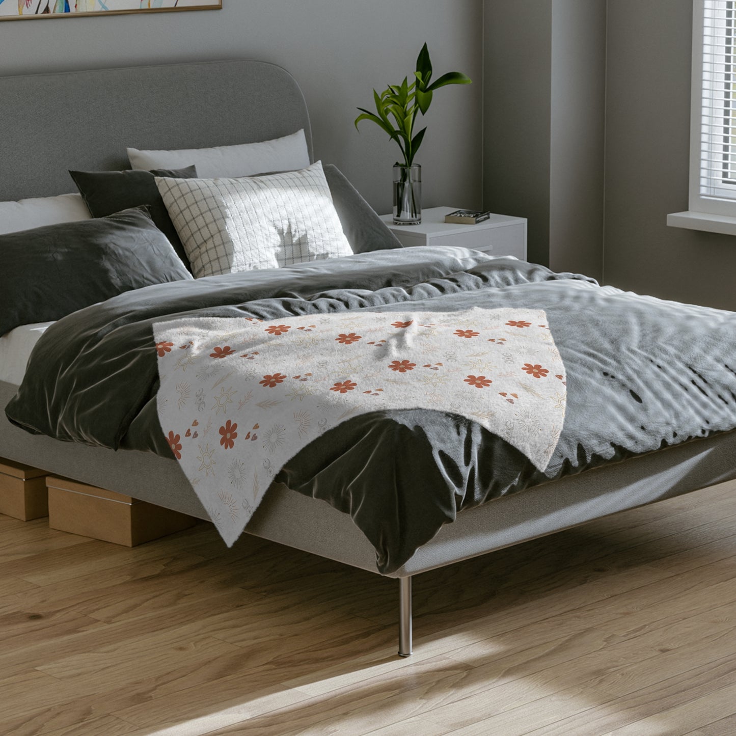Cozy Floral Microfiber Blanket