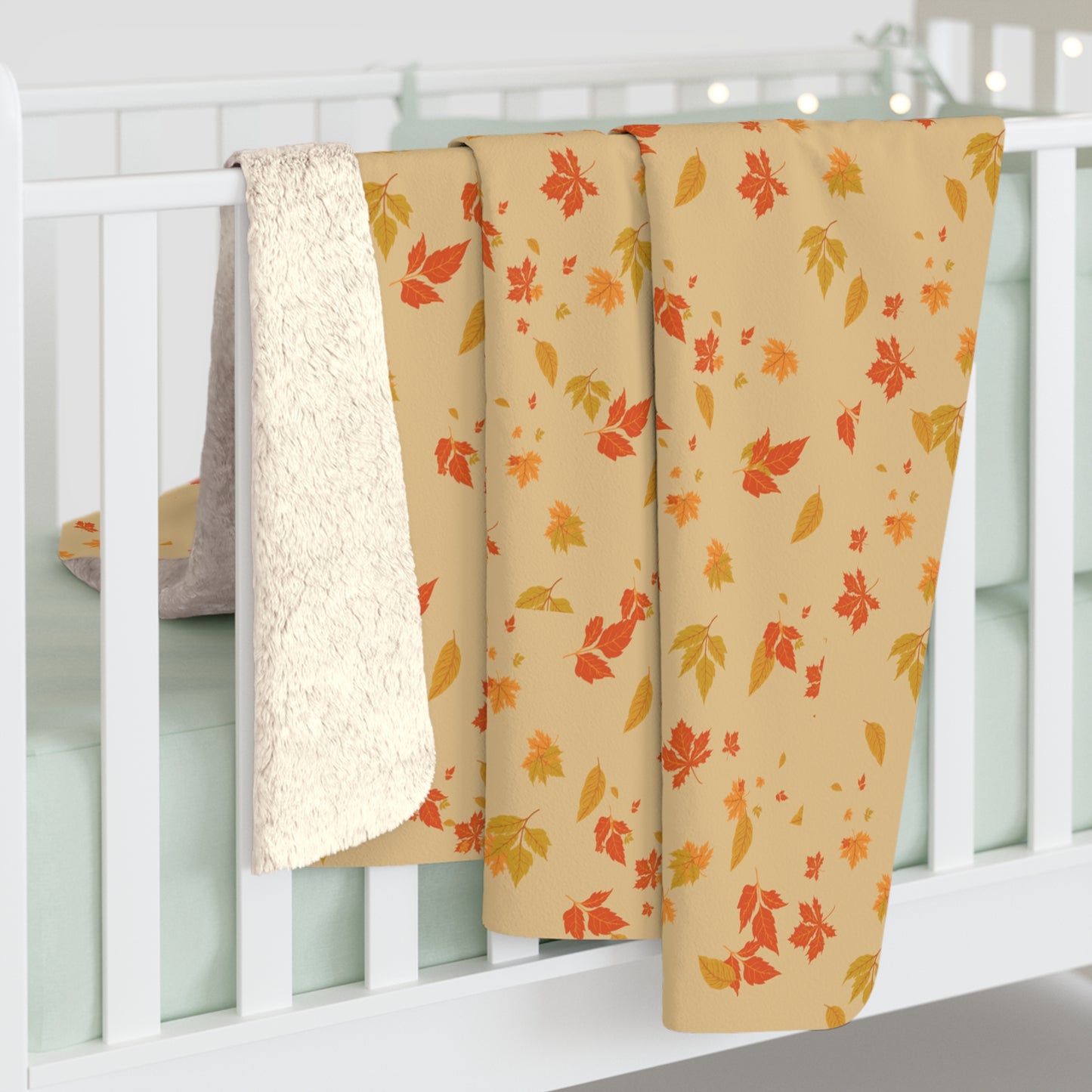 Fall Leaf Sherpa Fleece Blanket