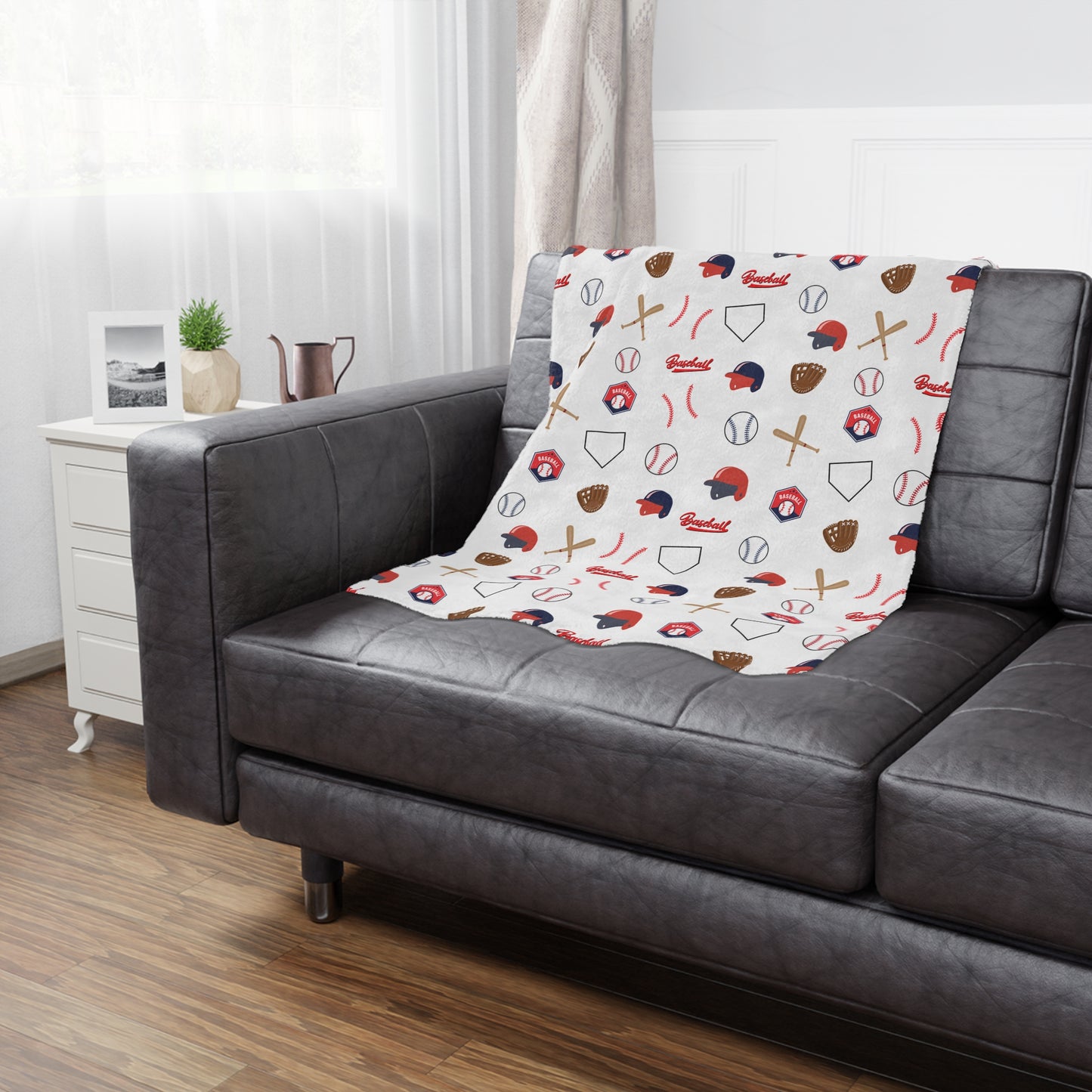 Baseball Velveteen Plush Blanket