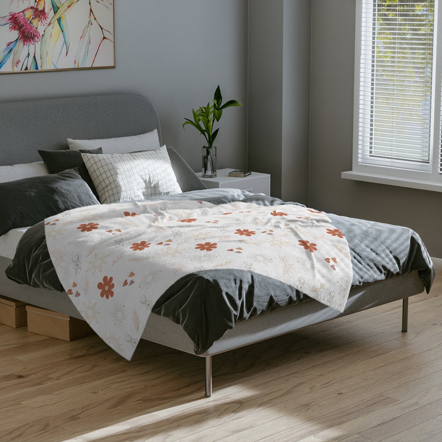 Cozy Floral Microfiber Blanket