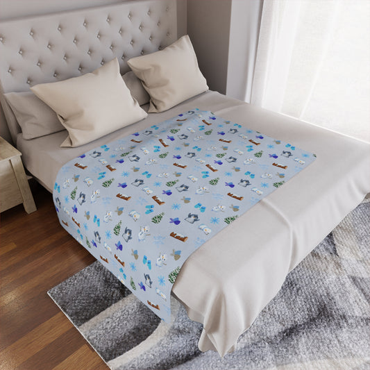 Cute Winter Minky Blanket
