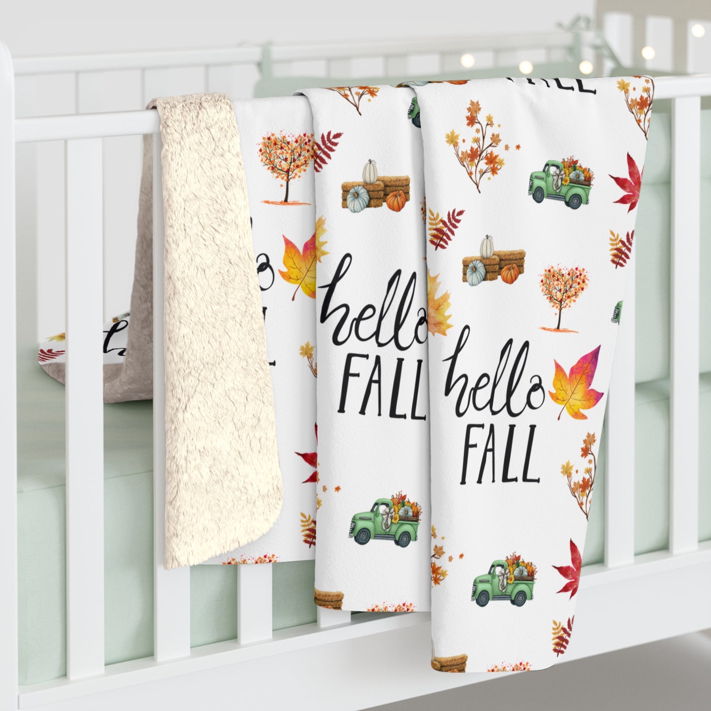 Cozy Fall Sherpa Fleece Blanket