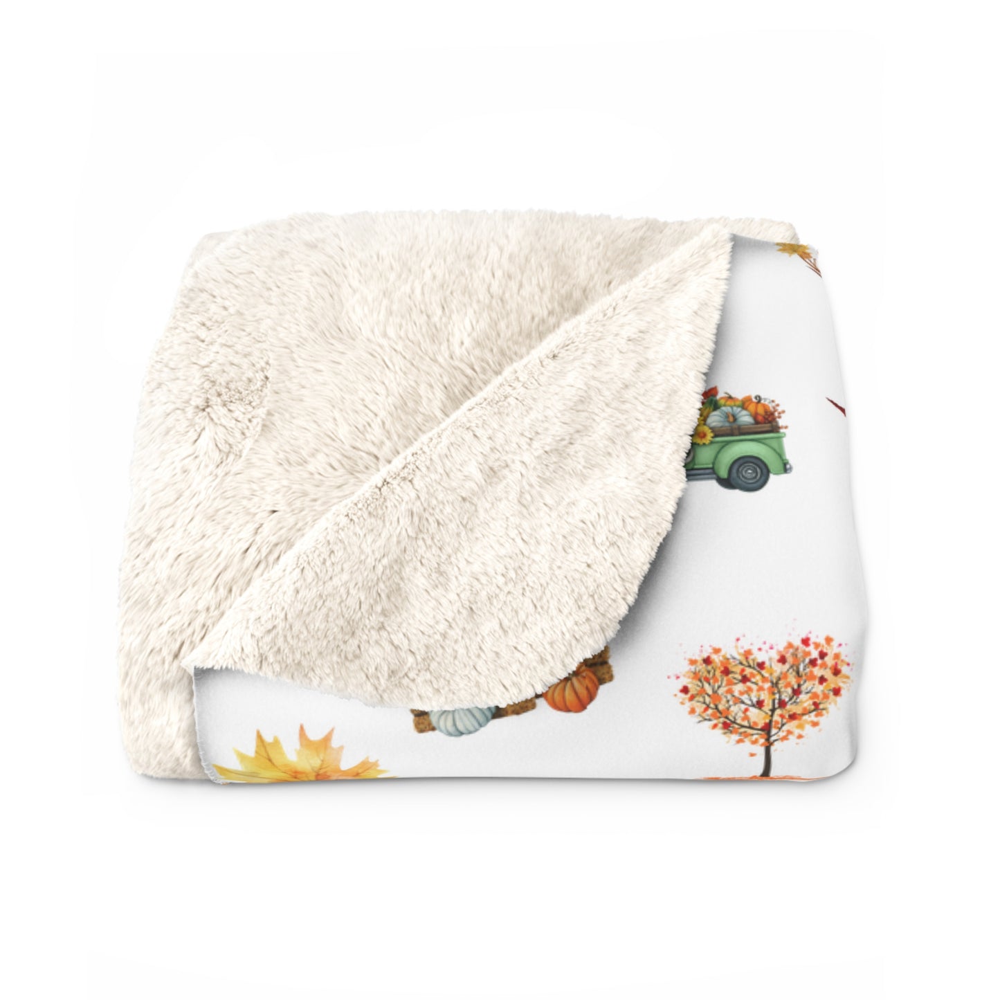 Cozy Fall Sherpa Fleece Blanket