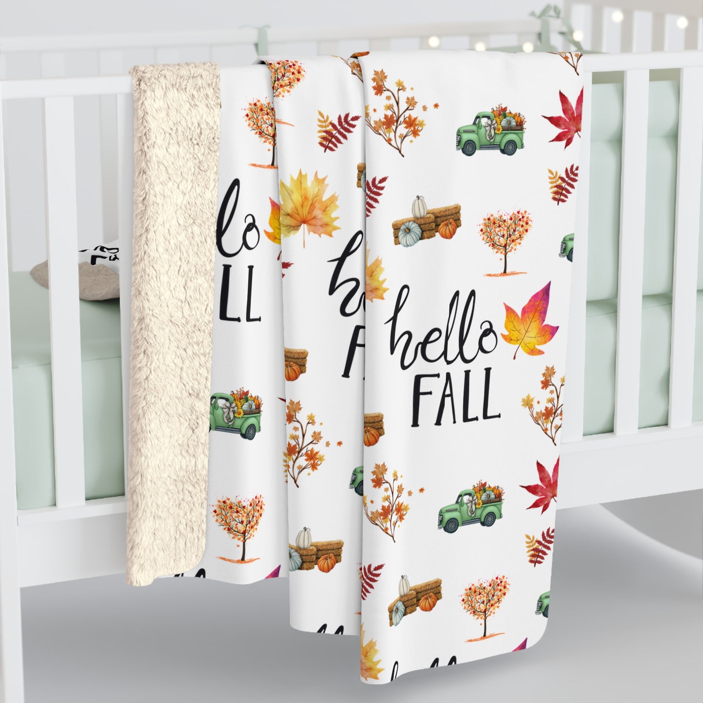 Cozy Fall Sherpa Fleece Blanket