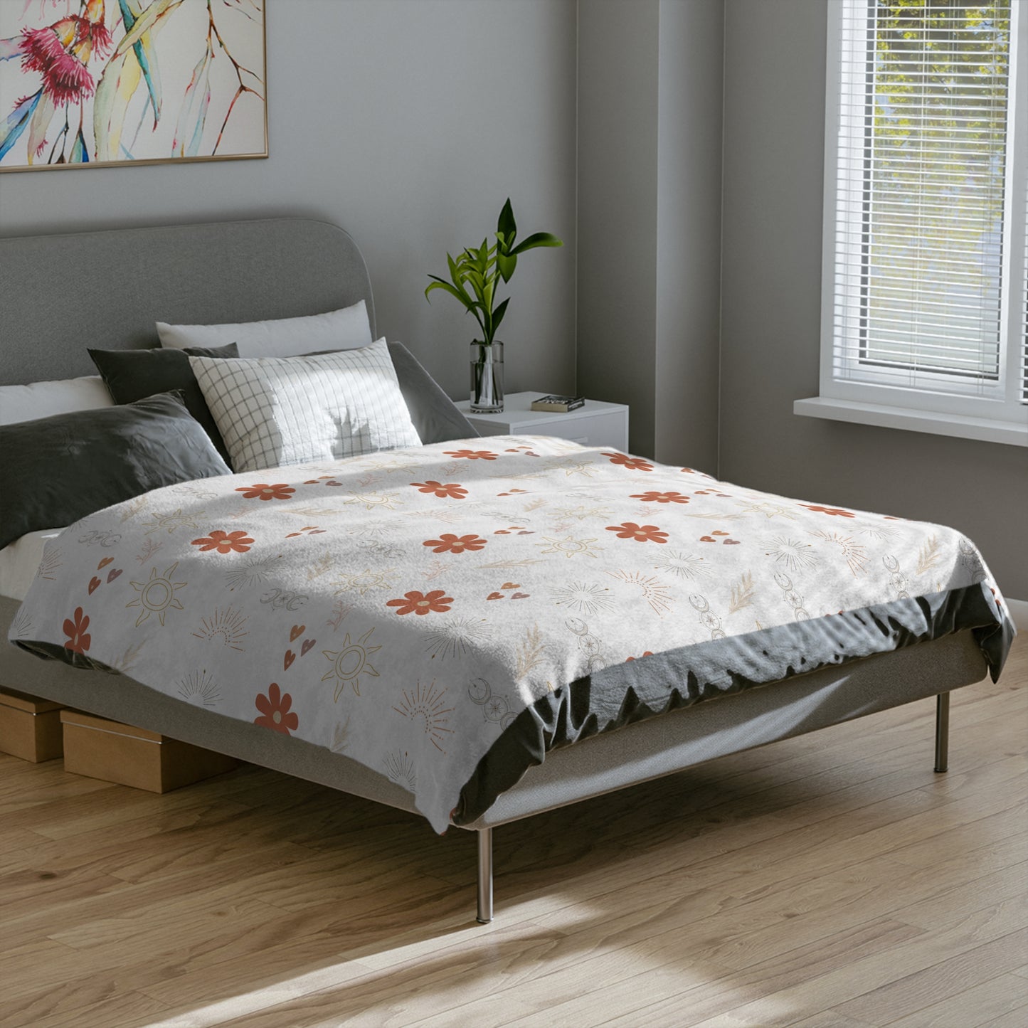Cozy Floral Microfiber Blanket