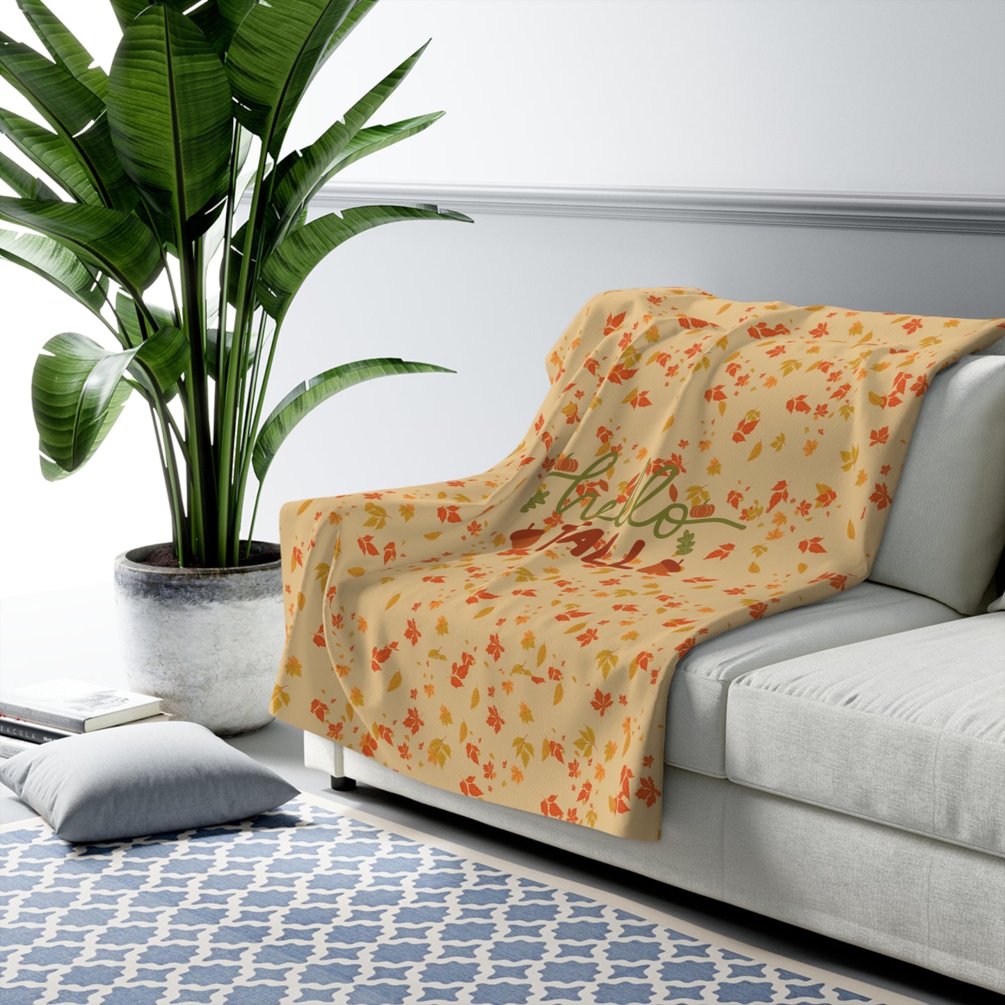 Fall Leaf Sherpa Fleece Blanket