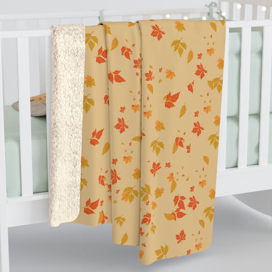 Fall Leaf Sherpa Fleece Blanket