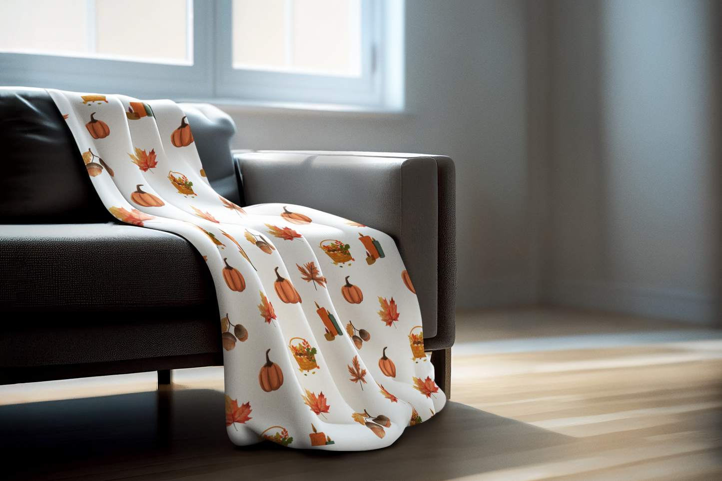 Cozy Pumpkin Spice Velveteen Blanket