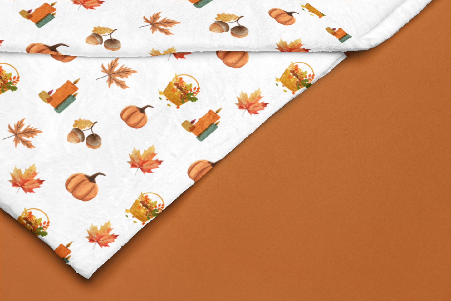Cozy Pumpkin Spice Velveteen Blanket