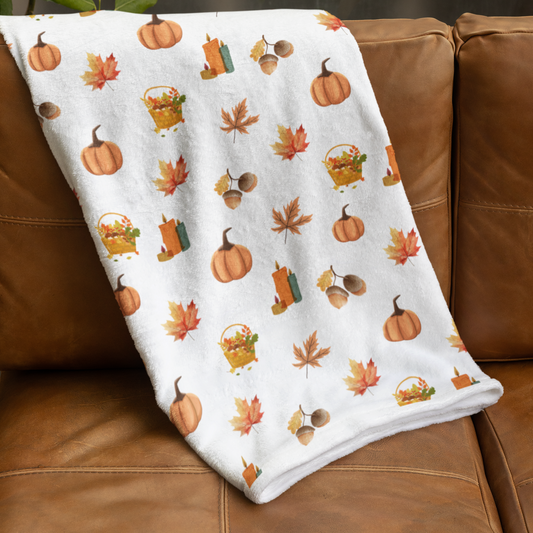 Cozy Pumpkin Spice Velveteen Blanket