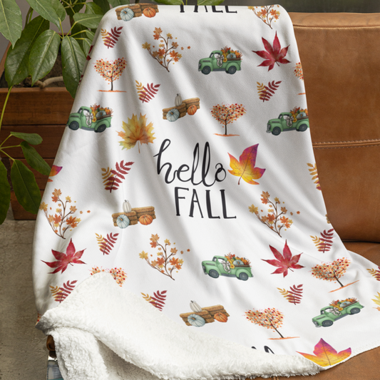 Cozy Fall Sherpa Fleece Blanket