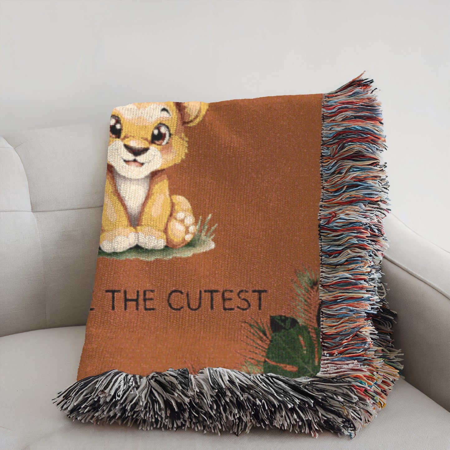 Kids Lion Woven Blanket