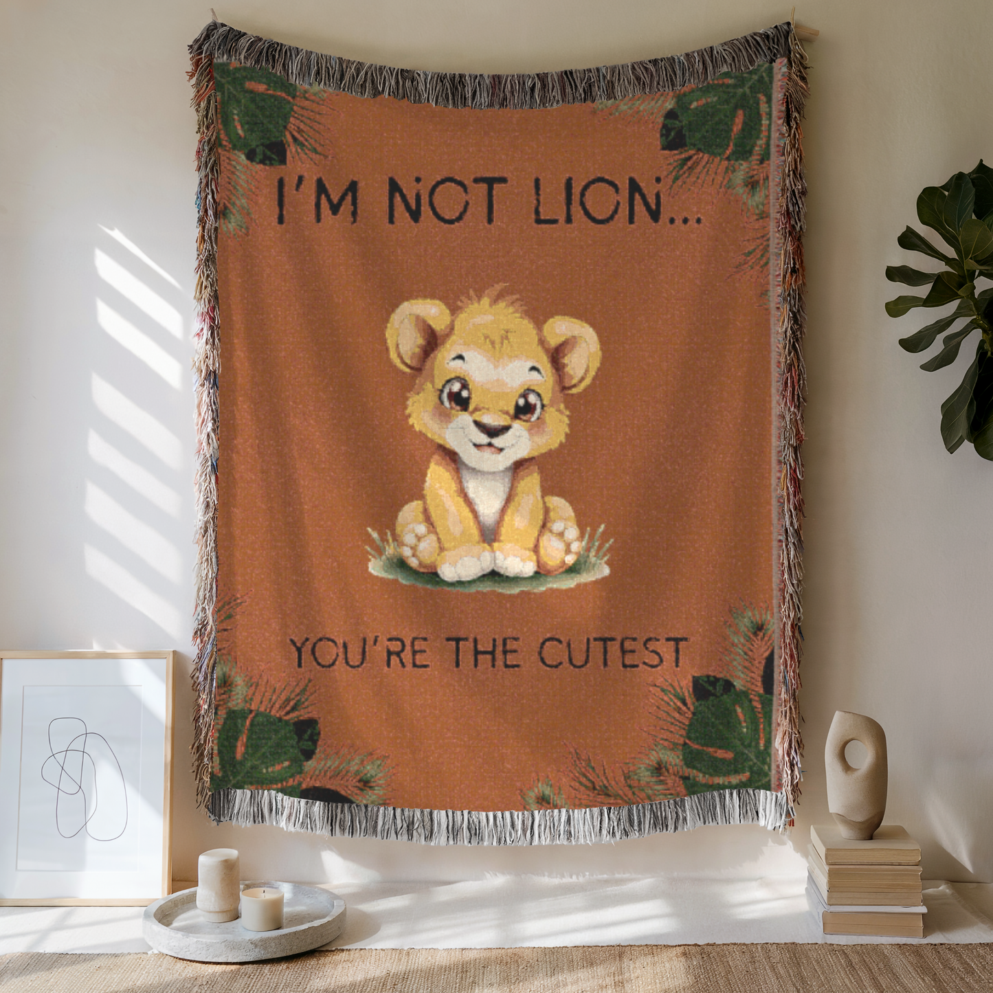 Kids Lion Woven Blanket