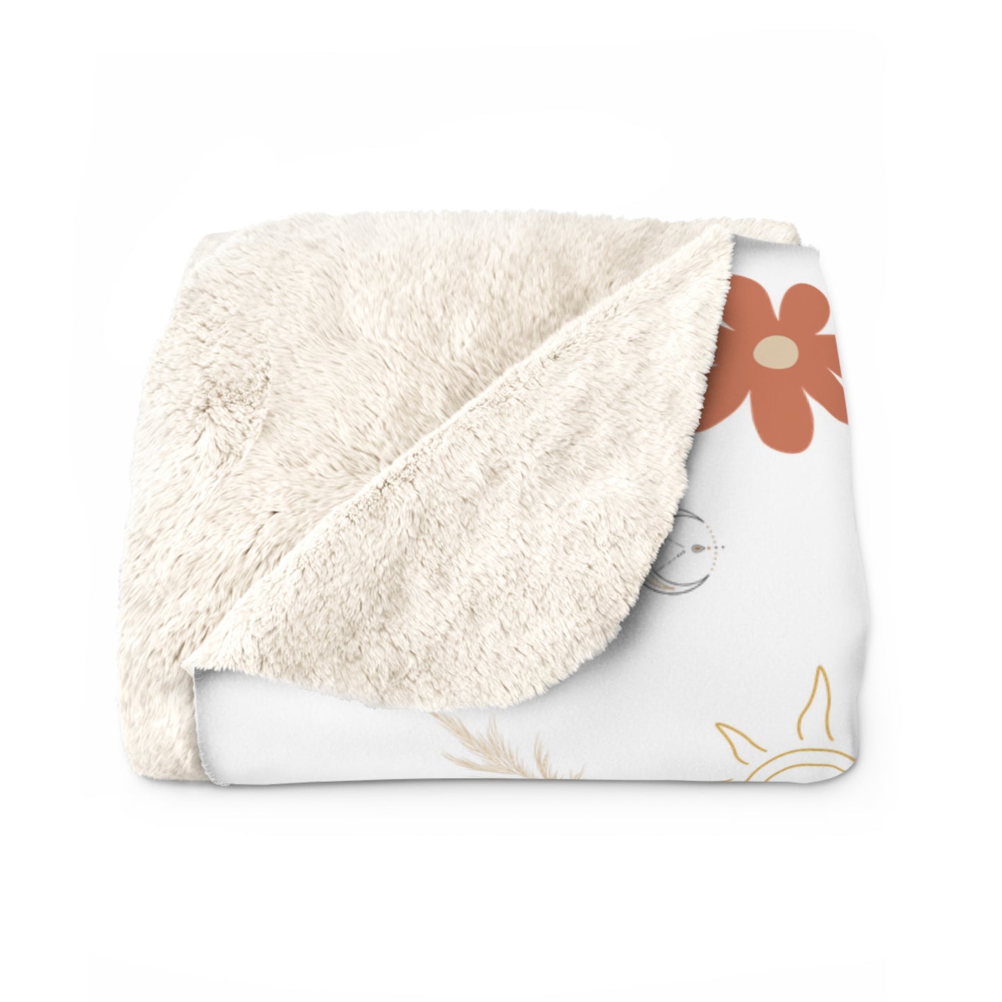 Cozy Floral Sherpa Fleece Blanket