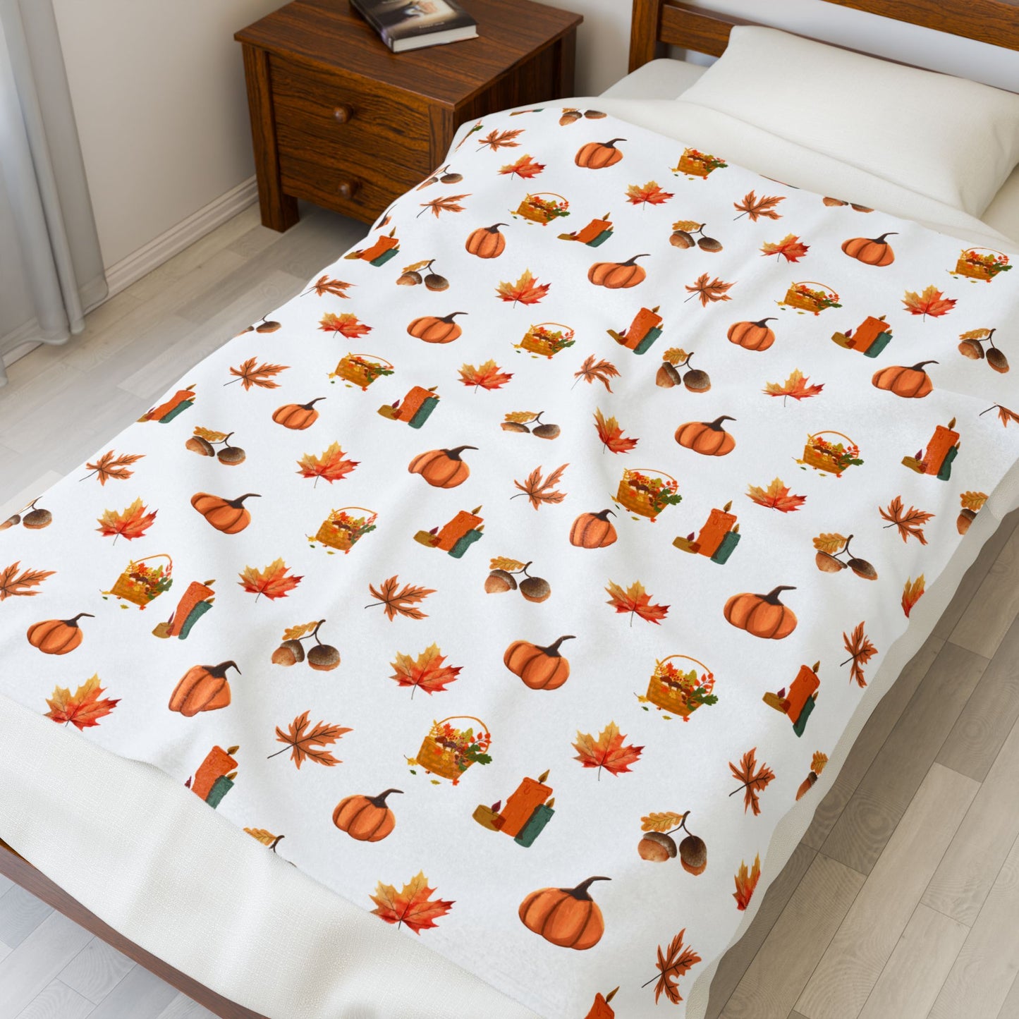 Cozy Pumpkin Spice Velveteen Blanket