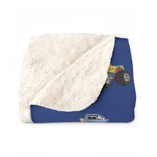 Kids Monster Truck Sherpa Fleece Blanket