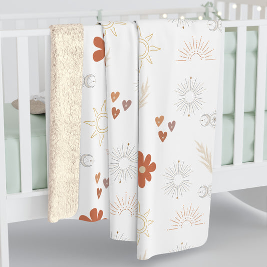 Cozy Floral Sherpa Fleece Blanket