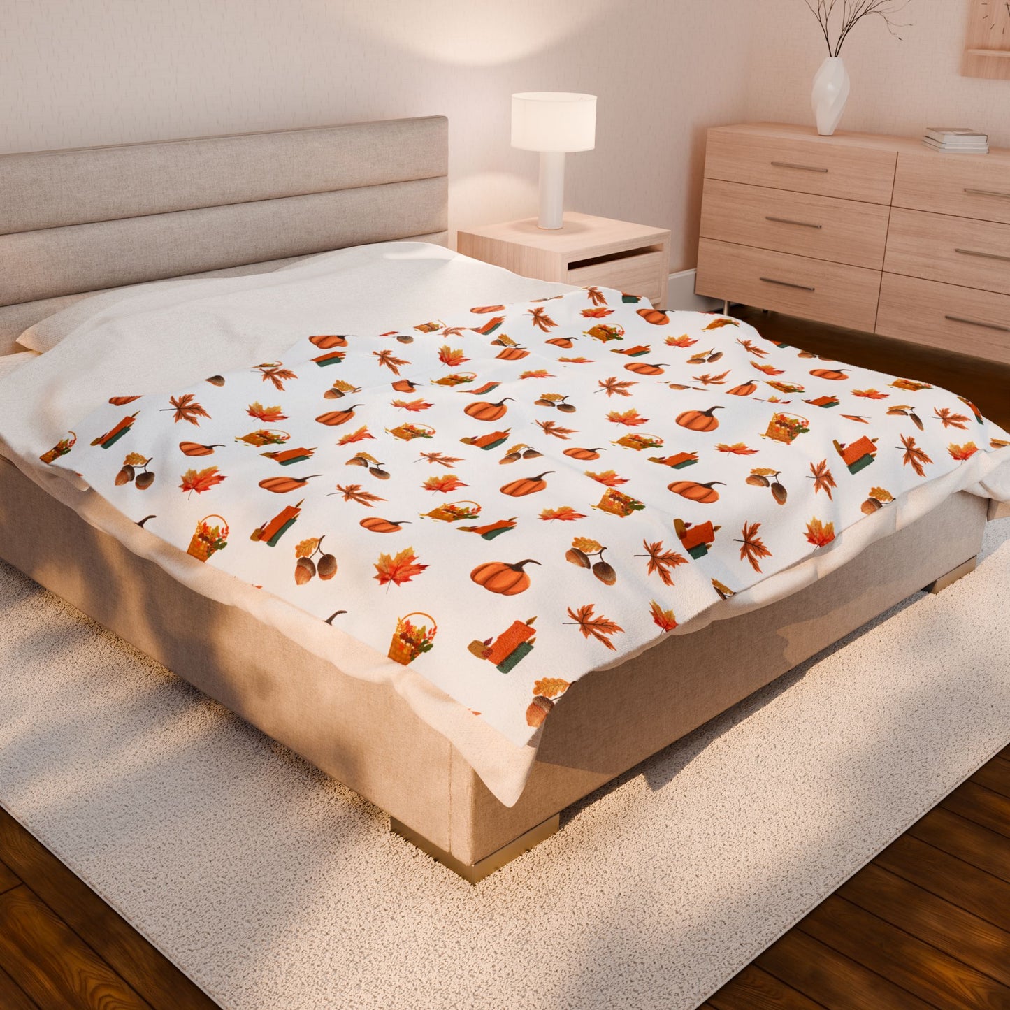 Cozy Pumpkin Spice Velveteen Blanket